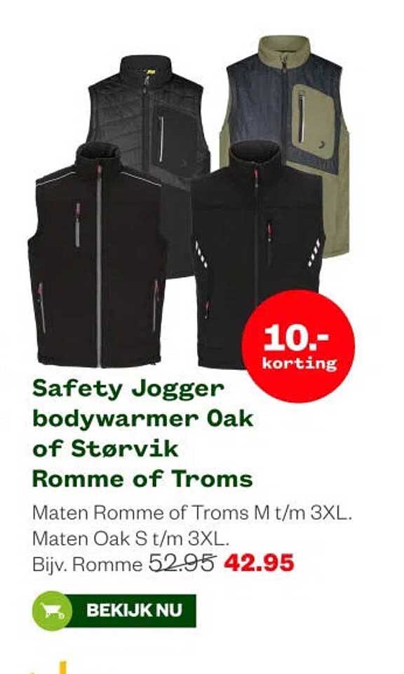 Safety Jogger bodywarmer Oak of Størvik Romme of Troms