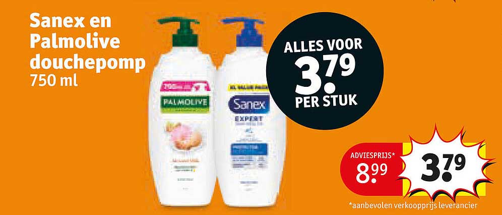 Sanex en Palmolive douchepomp 750 ml