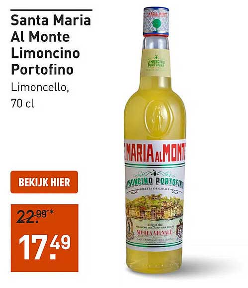Santa Maria Al Monte Limoncino Portofino Limoncello, 70 cl