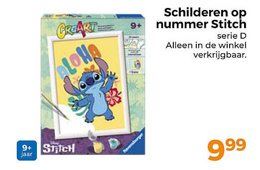 Schilderen op nummer Stitch serie D Alleen in de winkel verkrijgbaar.