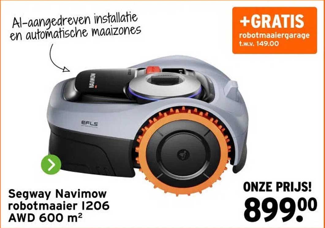 Segway Navimow robotmaaier I206 AWD 600 m² +GRATIS robotmaaiergarage