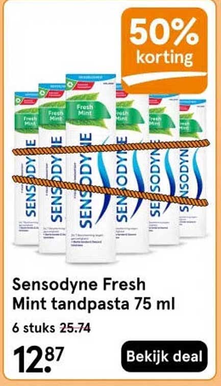 Sensodyne Fresh Mint tandpasta 75 ml 50% korting