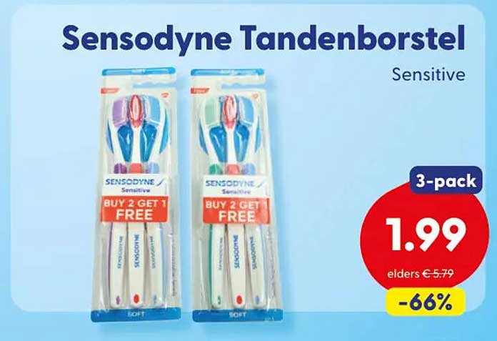 Sensodyne Tandenborstel Sensitive 3-pack