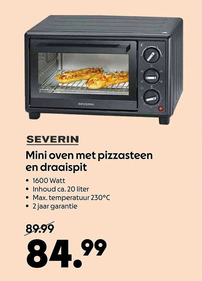 SEVERIN Mini oven met pizzasteen en draaispit