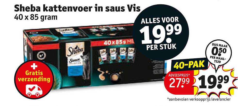 Sheba kattenvoer in saus Vis 40 x 85 gram 40-PAK
