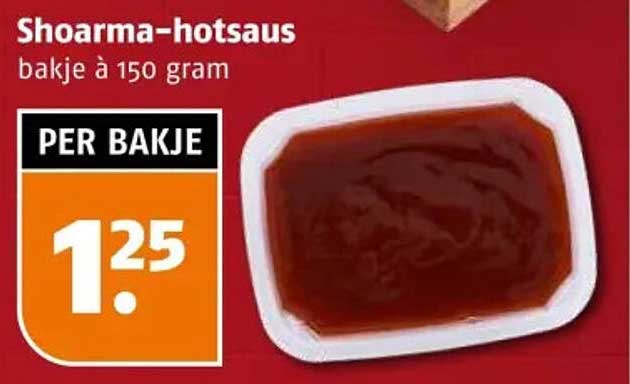 Shoarma-hotsaus bakje à 150 gram