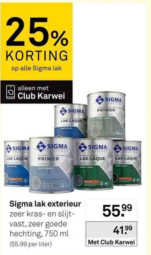 Sigma lak exterieur 25% KORTING op alle Sigma lak