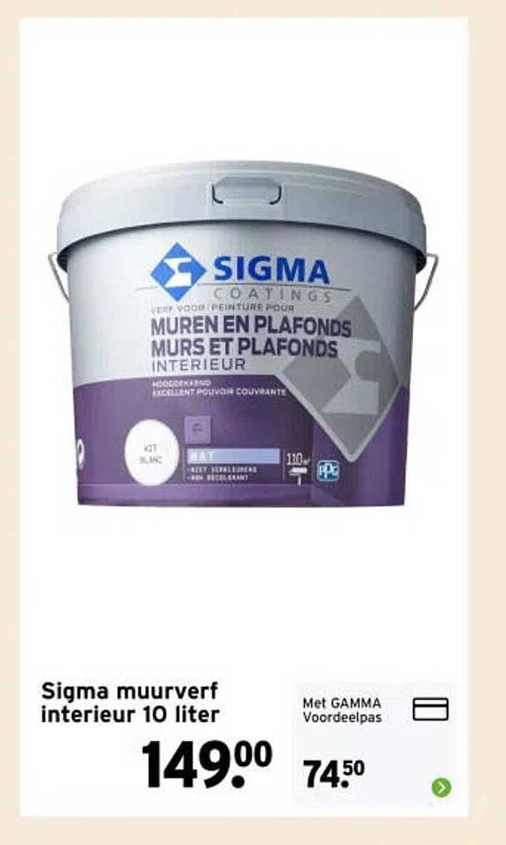 Sigma muurverf interieur 10 liter