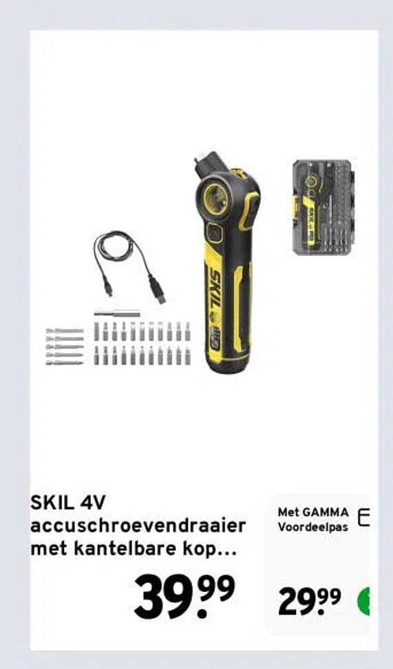 SKIL 4V accuschroevendraaier met kantelbare kop...