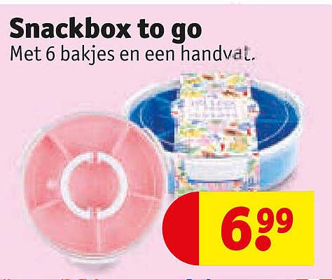 Snackbox to go Met 6 bakjes en een handvat