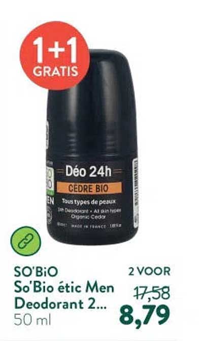 So'Bio étic Men Deodorant 2... 1+1 gratis
