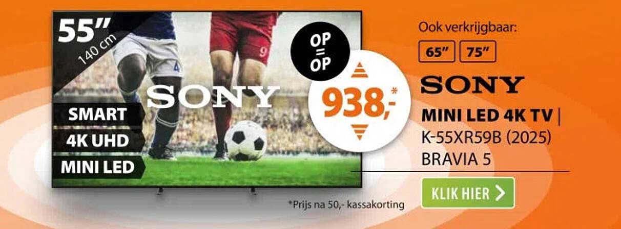 SONY MINI LED 4K TV | K-55XR59B (2025) BRAVIA 5
