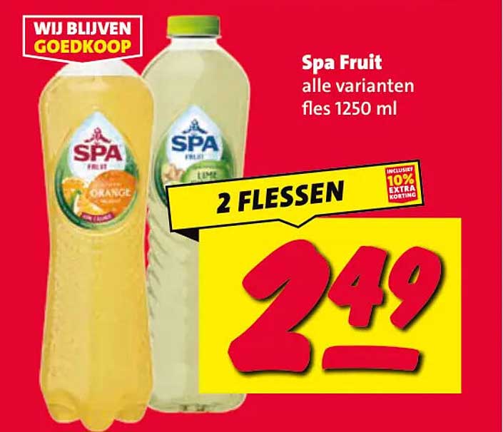 Spa Fruit alle varianten fles 1250 ml 2 flessen