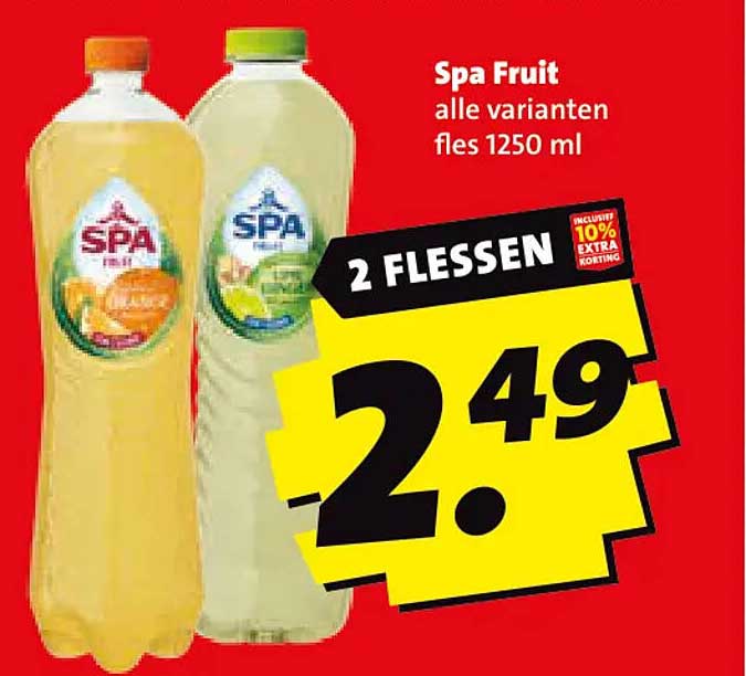 Spa Fruit alle varianten fles 1250 ml 2 FLESSEN