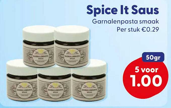 Spice It Saus Garnalenpasta smaak 50gr 5 voor 1.00