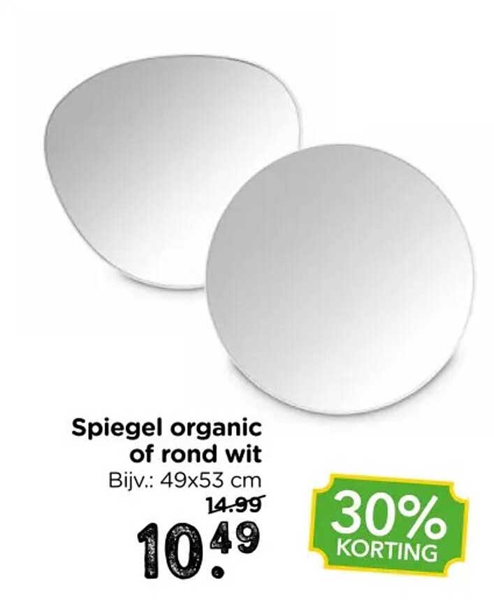 Spiegel organic of rond wit