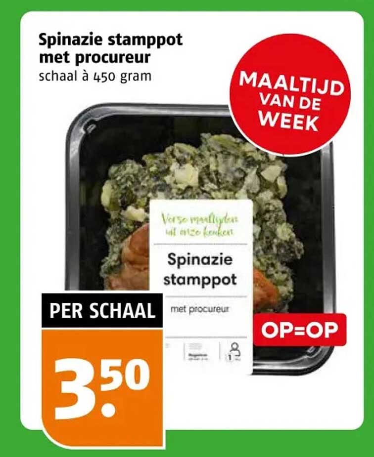 Spinazie stamppot met procureur