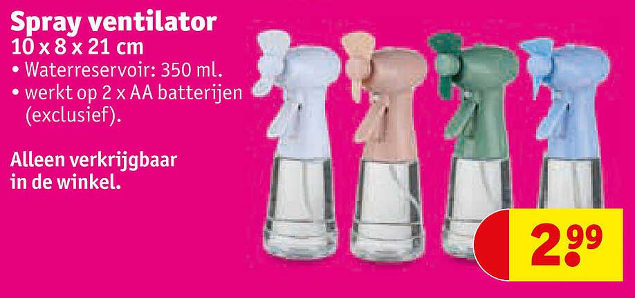 Spray ventilator 10 x 8 x 21 cm