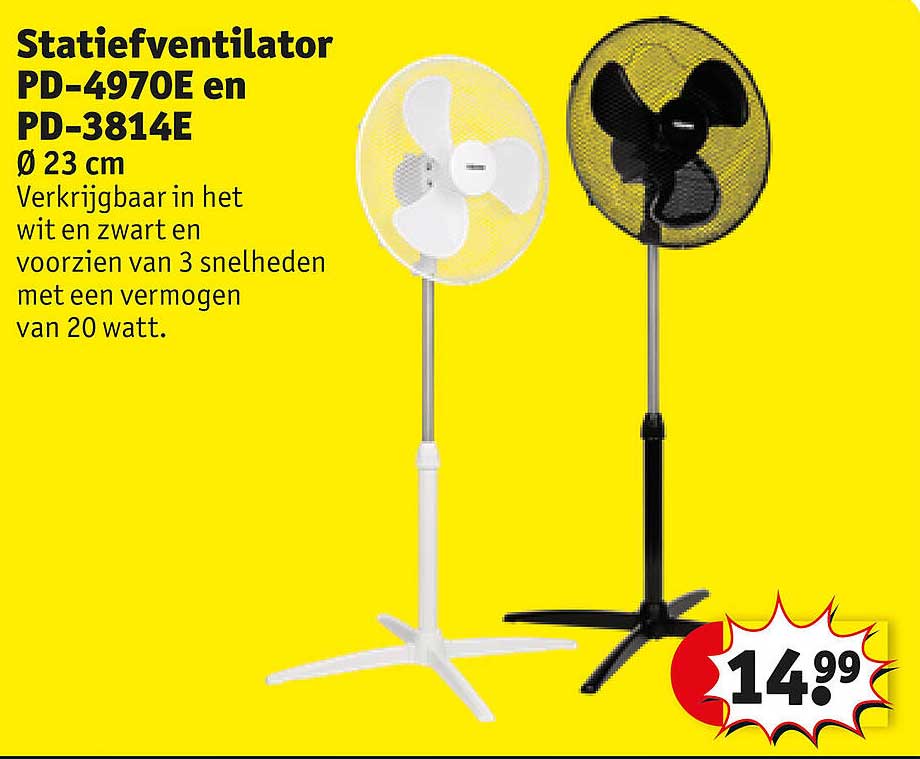 Statiefventilator PD-4970E en PD-3814E Ø 23 cm