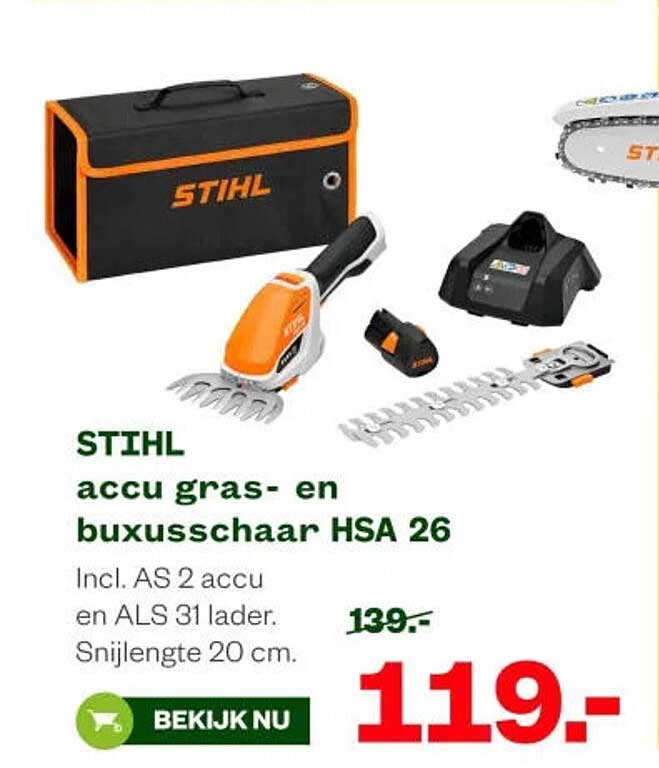 STIHL accu gras- en buxusschaar HSA 26