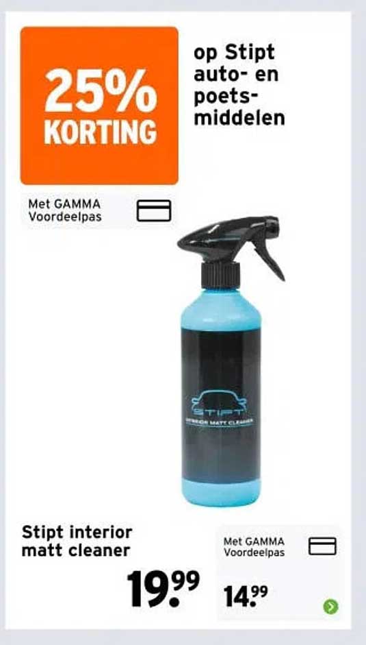 Stipt interior matt cleaner 25% KORTING op Stipt auto- en poetsmiddelen