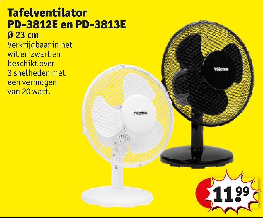 Tafelventilator PD-3812E en PD-3813E Ø 23 cm