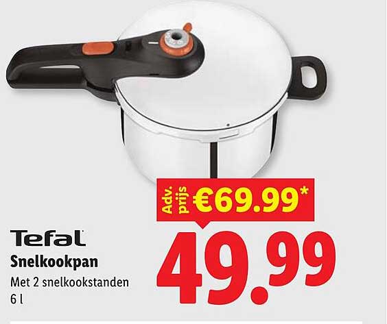 Tefal Snelkookpan Met 2 snelkookstanden 6 l