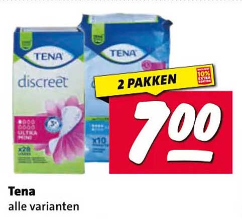 Tena alle varianten 2 pakken