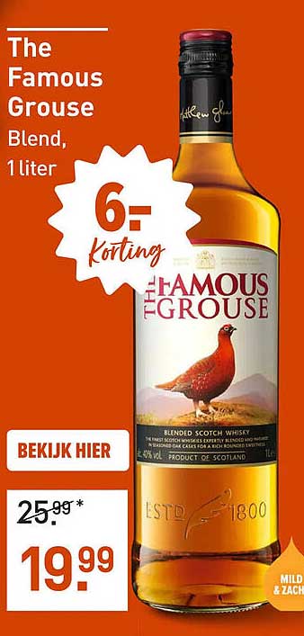 The Famous Grouse Blend, 1 liter 6,- korting