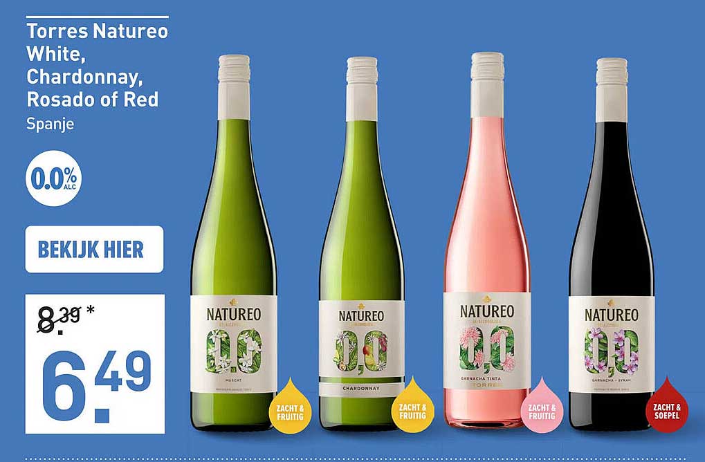 Torres Natureo White, Chardonnay, Rosado of Red