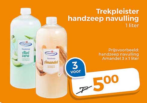 Trekpleister handzeep navulling 1 liter 3 voor