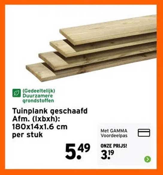 Tuinplank geschaafd Afm. (lxbxh): 180x14x1.6 cm per stuk