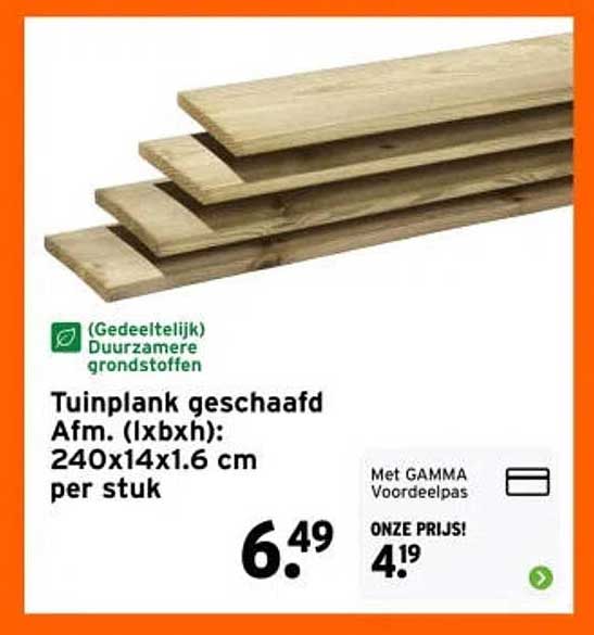 Tuinplank geschaafd Afm. (lxbxh): 240x14x1.6 cm per stuk