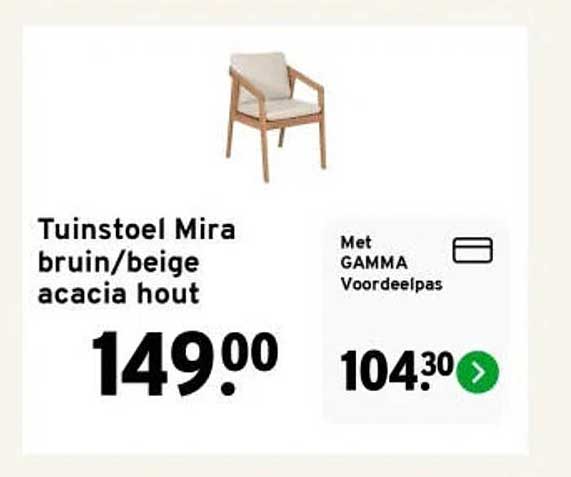 Tuinstoel Mira bruin/beige acacia hout