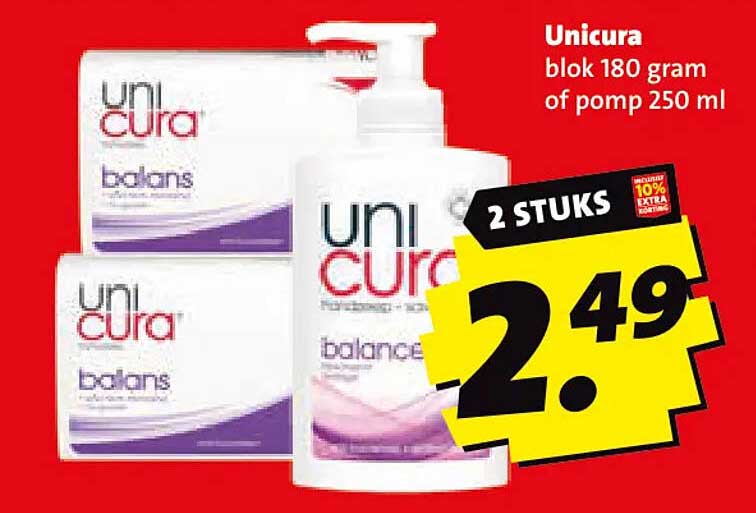 Unicura blok 180 gram of pomp 250 ml 2 STUKS
