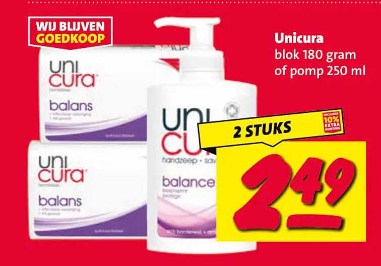 Unicura blok 180 gram of pomp 250 ml 2 STUKS