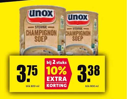 Unox Stevige Champignon Soep 10% extra korting bij 2 stuks