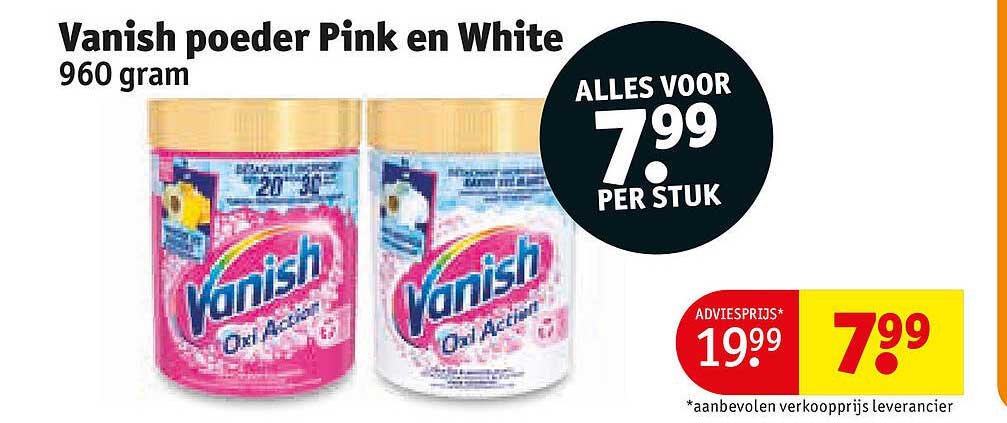 Vanish poeder Pink en White 960 gram