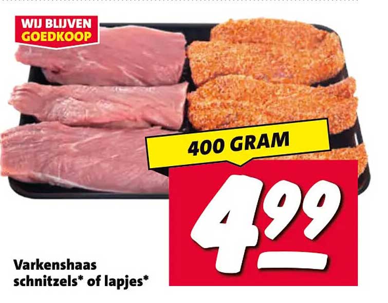 Varkenshaas schnitzels* of lapjes*