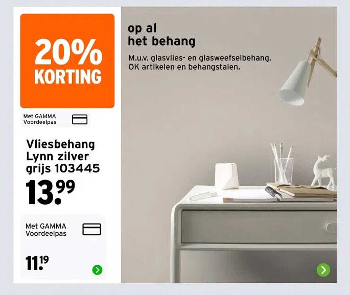 Vliesbehang Lynn zilver grijs 103445 20% KORTING