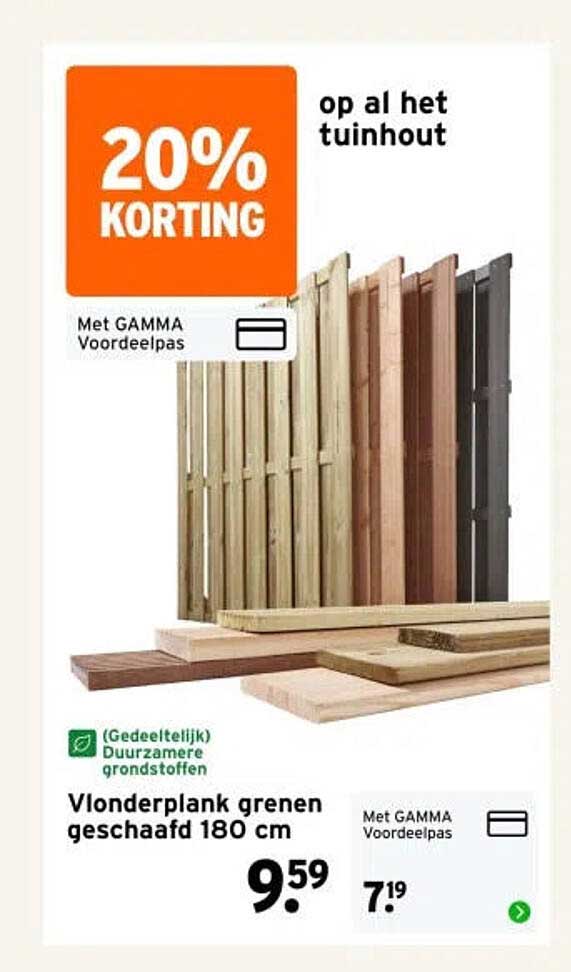 Vlonderplank grenen geschaafd 180 cm
