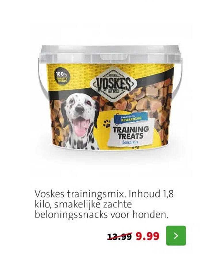 Voskes trainingsmix. Inhoud 1,8 kilo, smakelijke zachte beloningssnacks voor honden.
