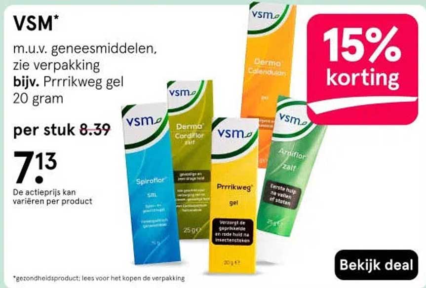 VSM* 15% korting