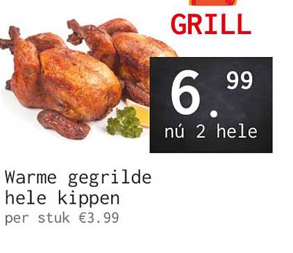 Warme gegrilde hele kippen
