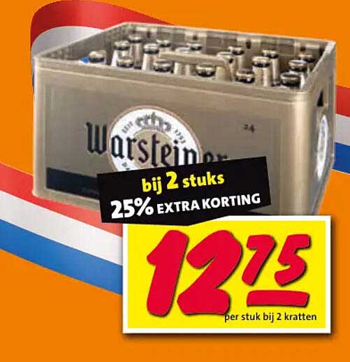 Warsteiner bij 2 stuks 25% extra korting