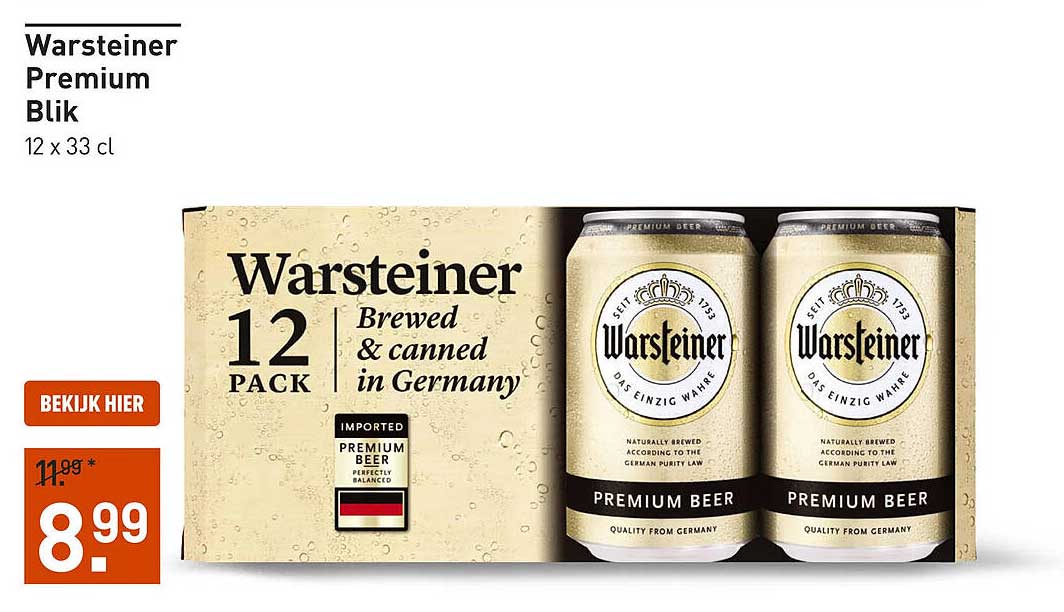 Warsteiner Premium Blik 12 x 33 cl