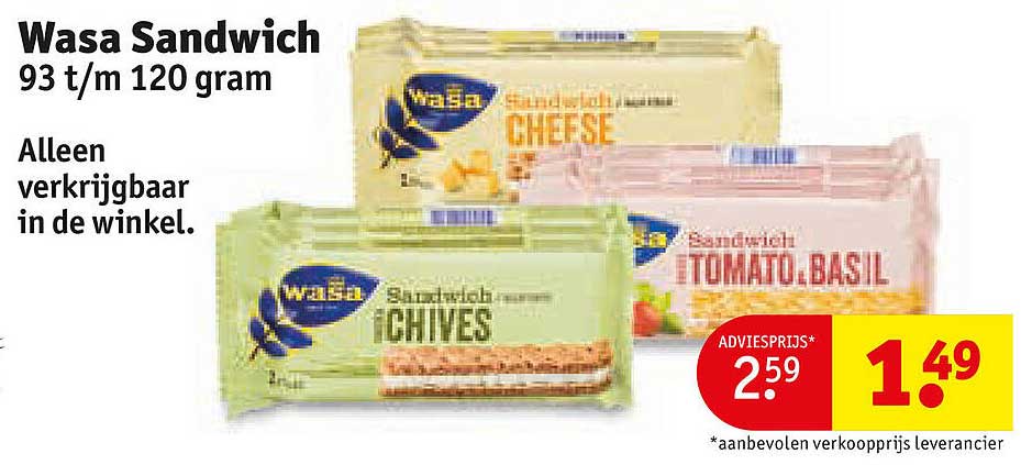 Wasa Sandwich 93 t/m 120 gram