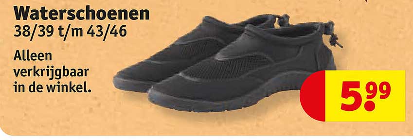Waterschoenen 38/39 t/m 43/46 Alleen verkrijgbaar in de winkel.