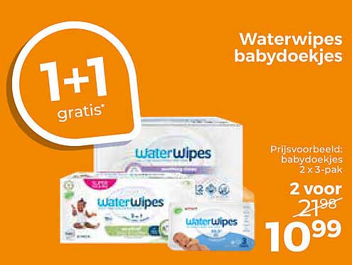 Waterwipes babydoekjes 1+1 gratis