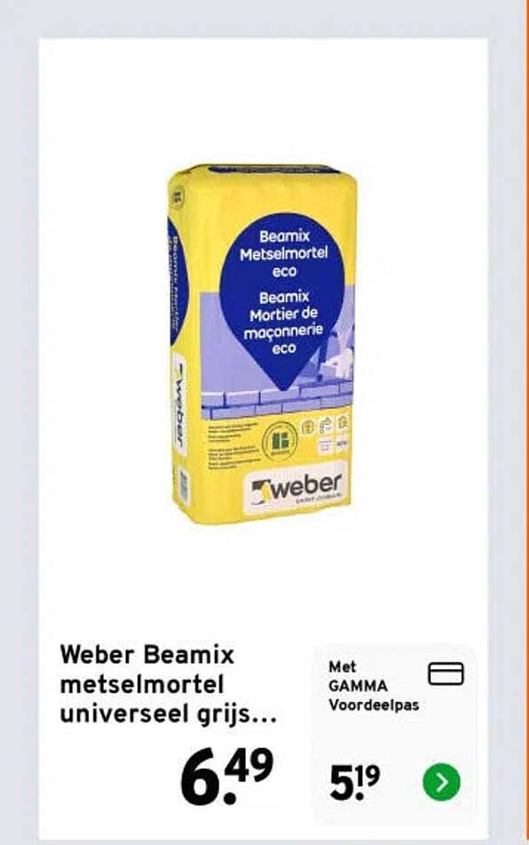 Weber Beamix metselmortel universeel grijs...